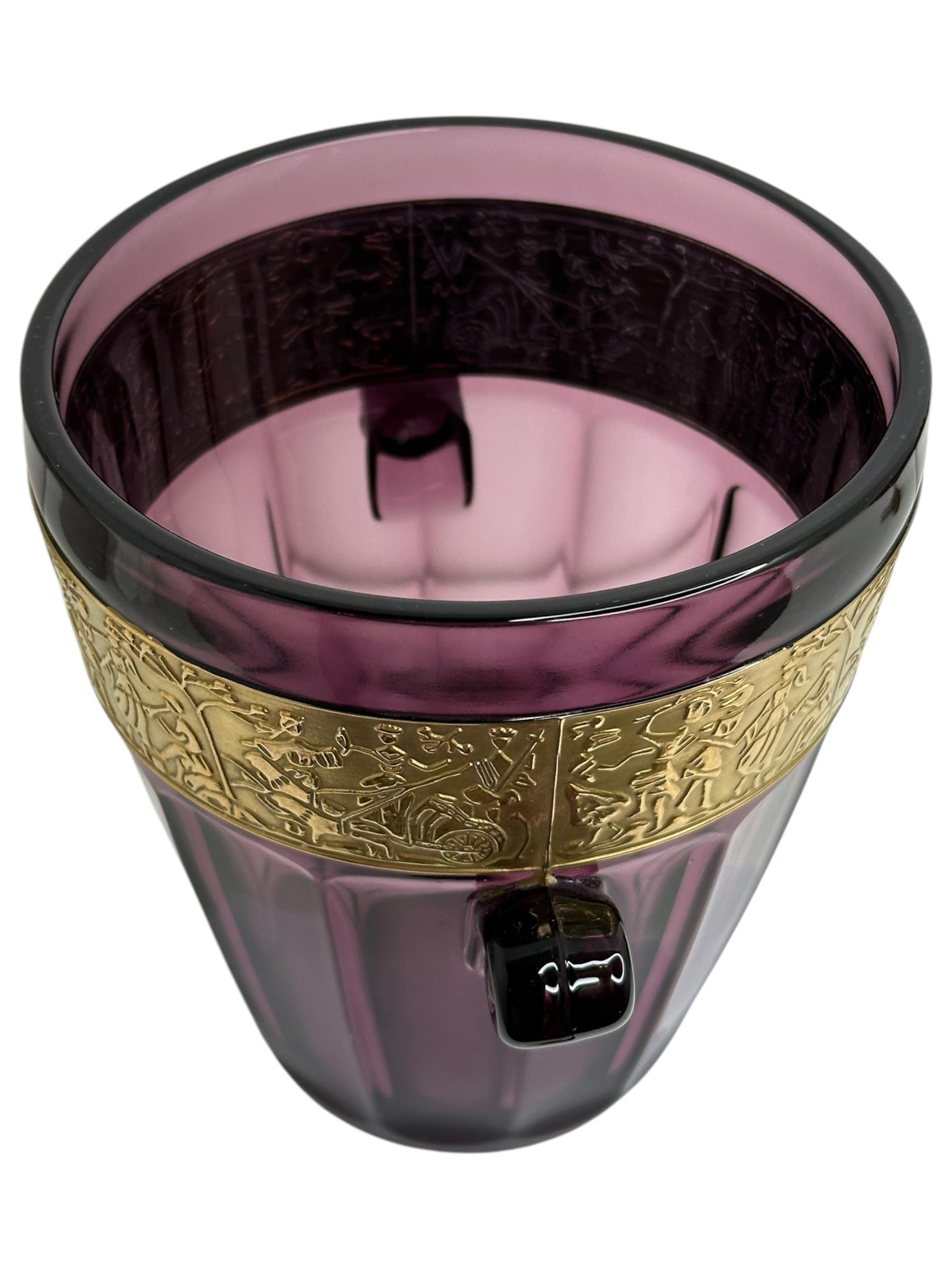 Vintage-Eiskübel aus Amethystglas im Art déco-Stil von Walther und Sohne, Deutschland 1930er Jahre (Mitte des 20. Jahrhunderts) im Angebot