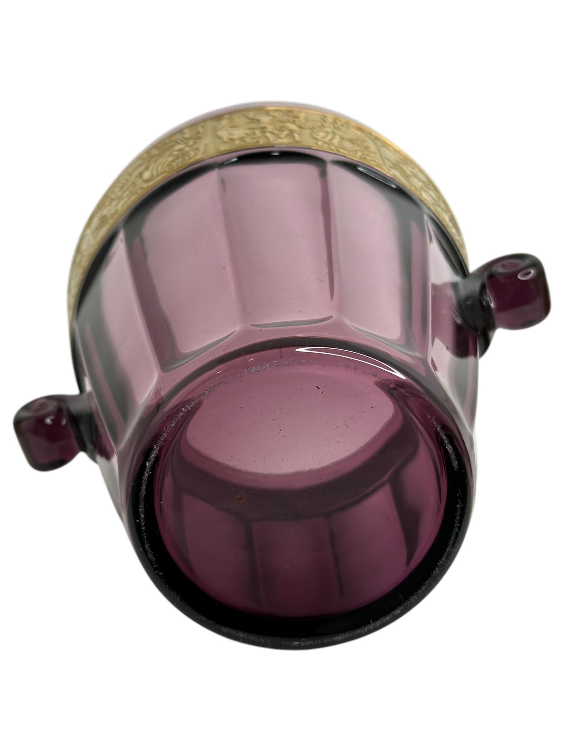 Vintage-Eiskübel aus Amethystglas im Art déco-Stil von Walther und Sohne, Deutschland 1930er Jahre (Kristall) im Angebot