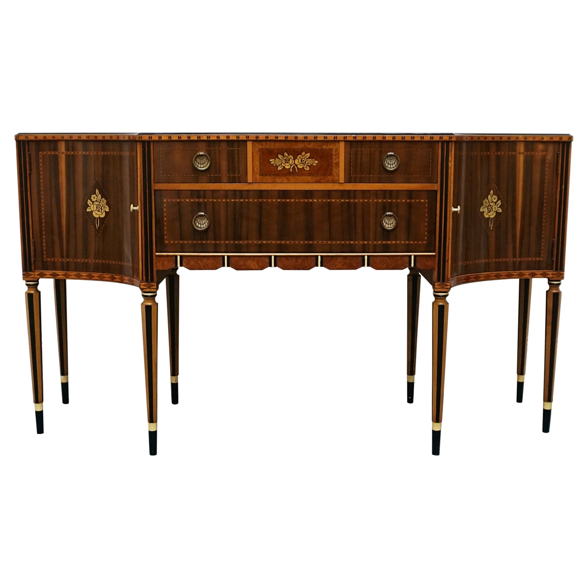 Vintage Art Deco Australian Walnut Veneered Sideboard