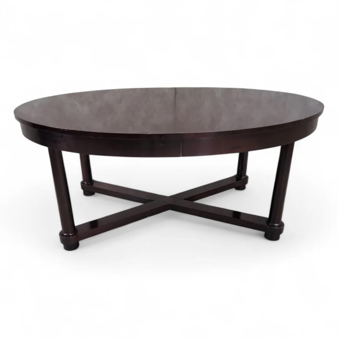 Table de salle à manger Art Déco Barbara Barry ovale en acajou à 2 rallonges Bon état - En vente à Chicago, IL