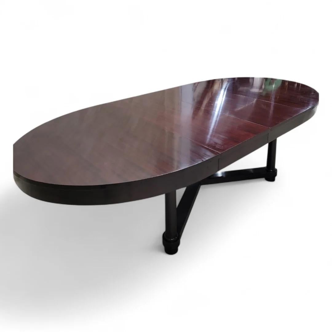 Table de salle à manger Art Déco Barbara Barry ovale en acajou à 2 rallonges en vente 2