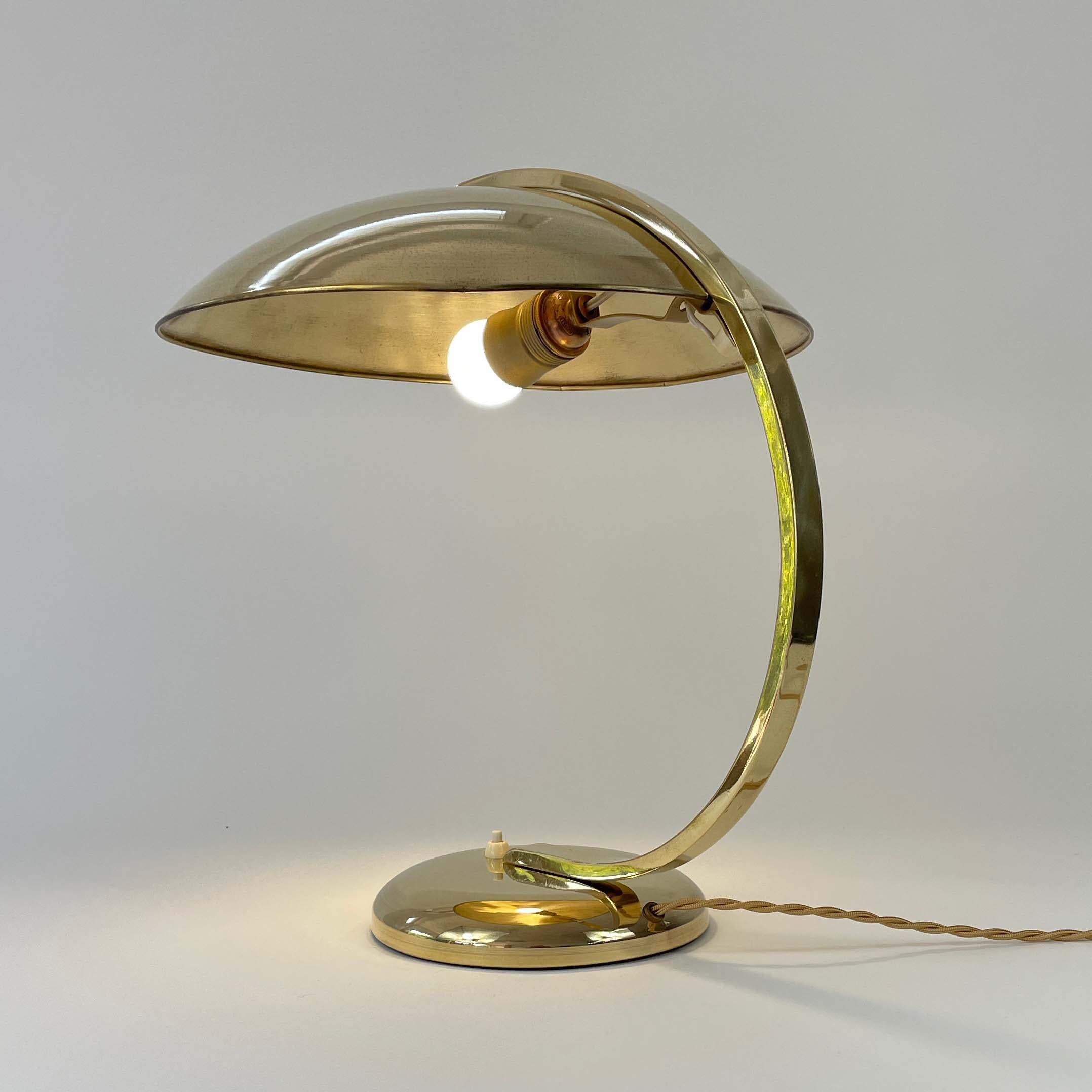 Vintage Art Deco Bauhaus Brass Hillebrand GLEIBO Desk Lamp, Germany 1930s 10