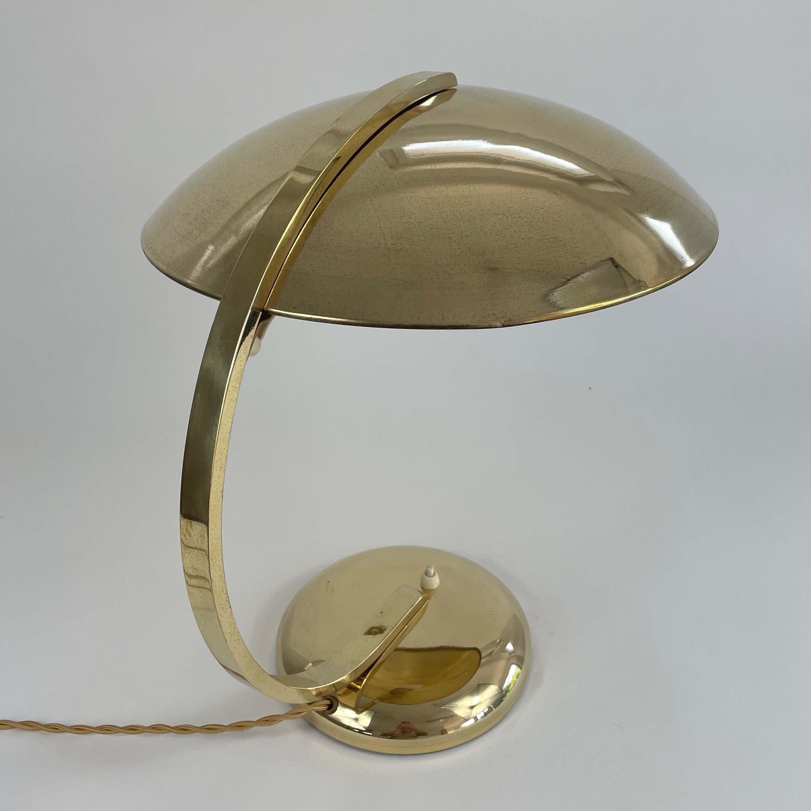 Vintage Art Deco Bauhaus Brass Hillebrand GLEIBO Desk Lamp, Germany 1930s 11
