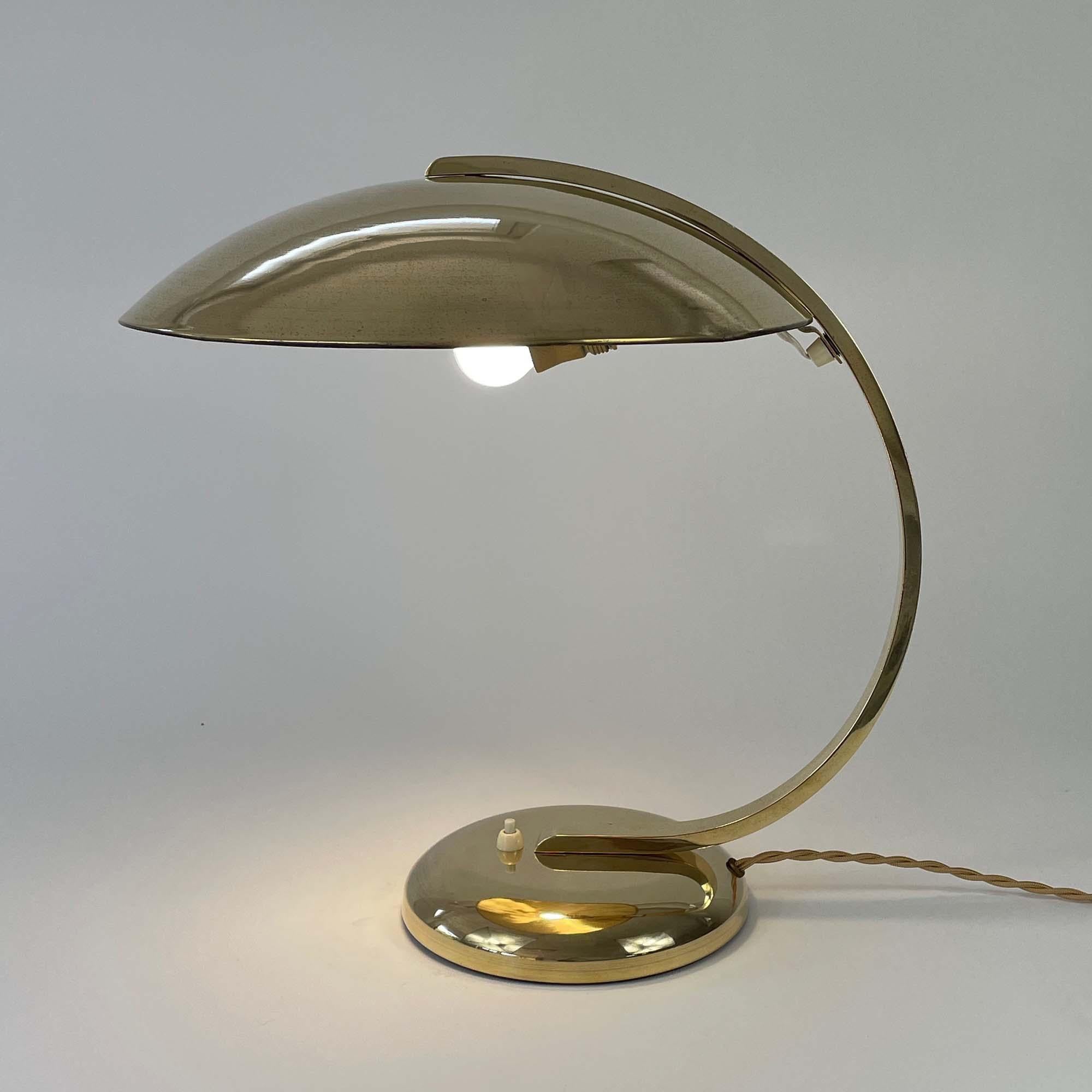 Vintage Art Deco Bauhaus Brass Hillebrand GLEIBO Desk Lamp, Germany 1930s 13