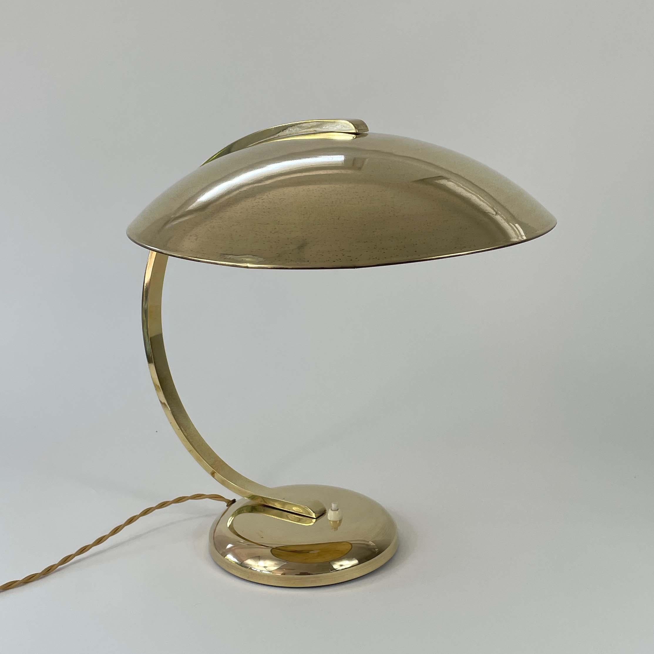 Vintage Art Deco Bauhaus Brass Hillebrand GLEIBO Desk Lamp, Germany 1930s 14