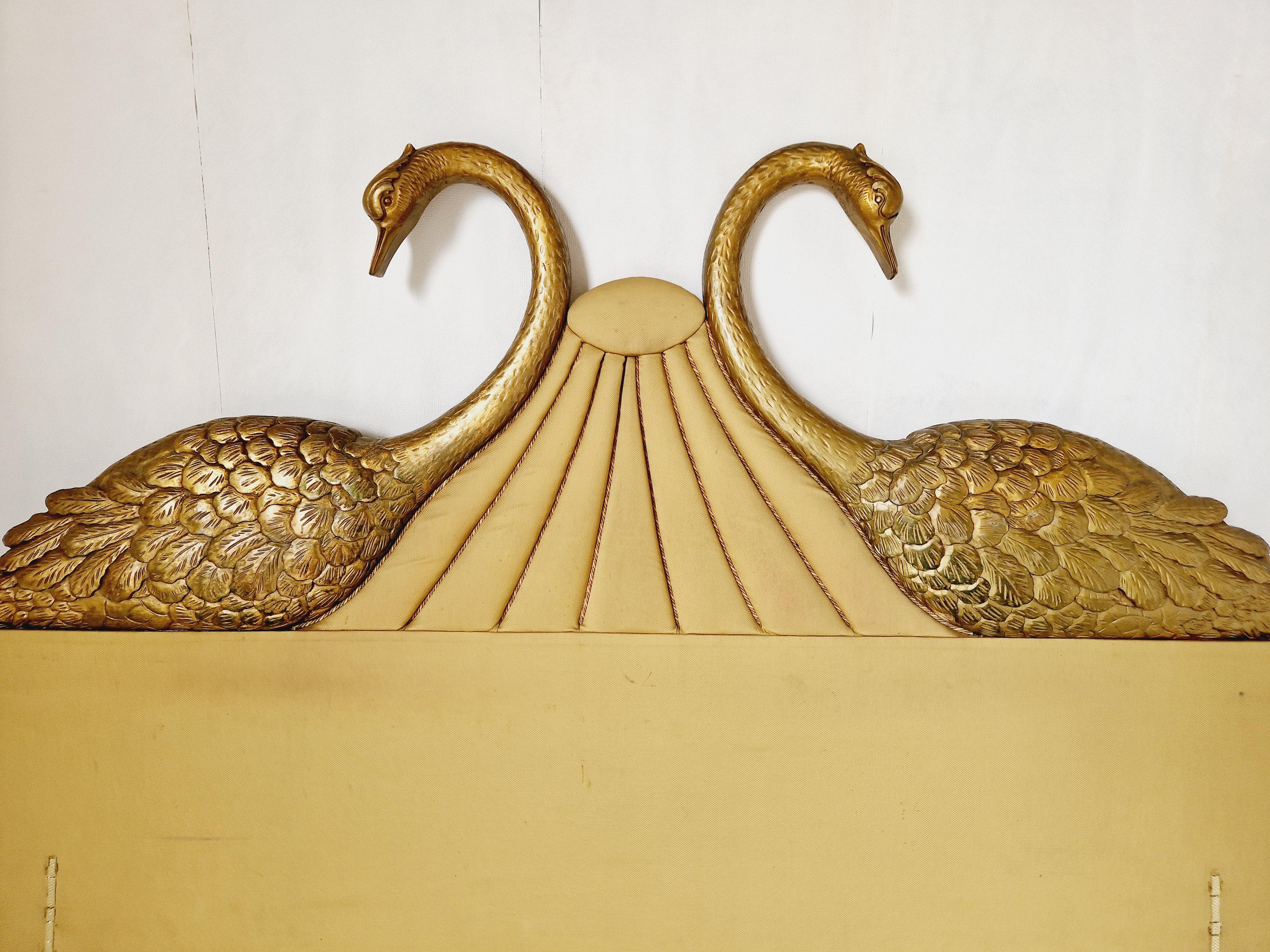 Vintage Art Deco Bed  Swan Headboard US KING SIZE For Sale 7