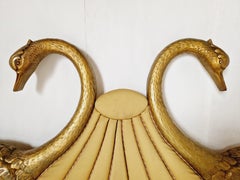 Vintage Art Deco Bed  Swan Headboard US KING SIZE