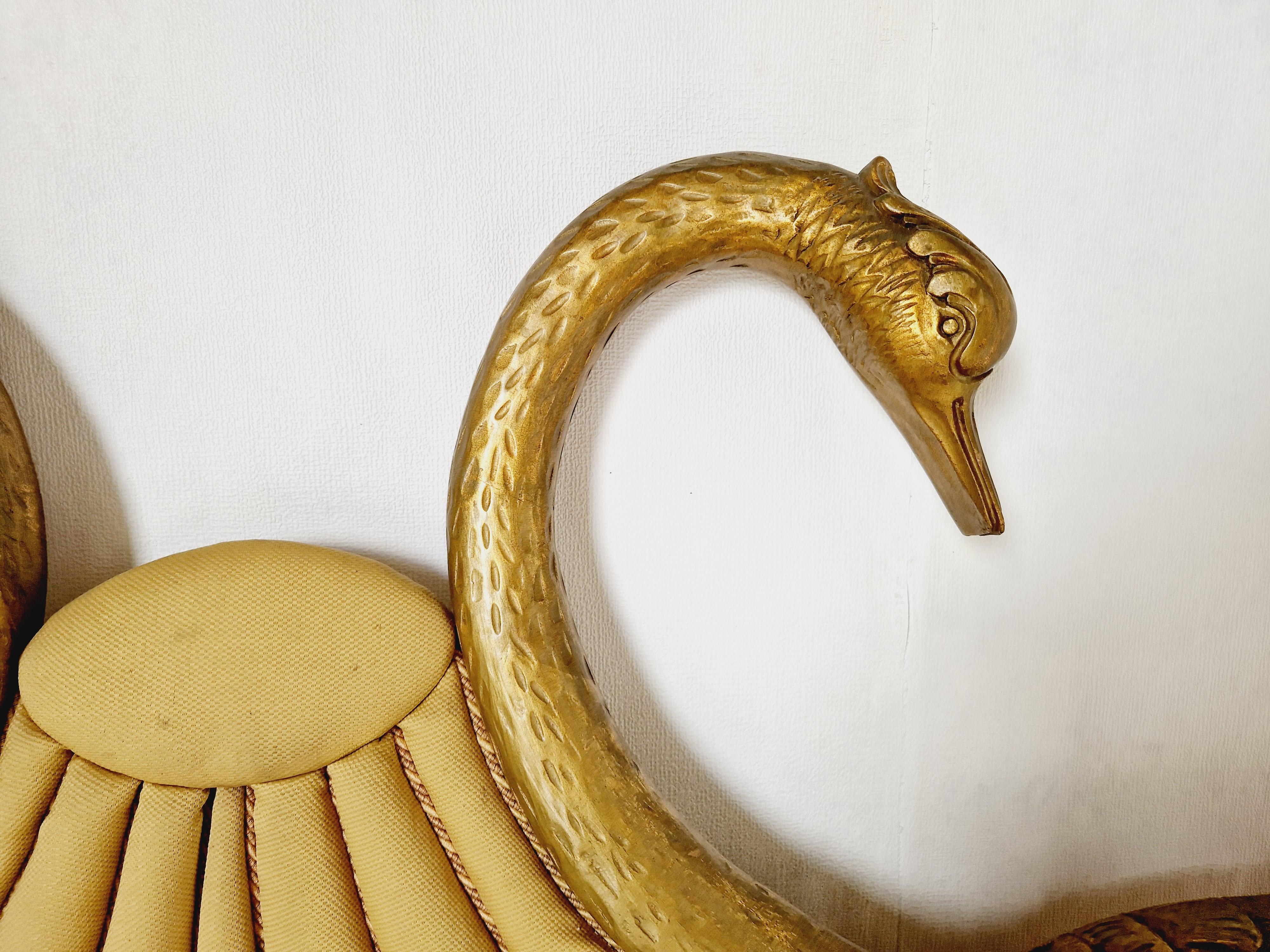 Vintage Art Deco Bed  Swan Headboard US KING SIZE For Sale 2