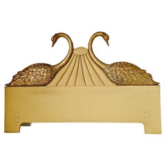 Used Art Deco Bed  Swan Headboard US KING SIZE