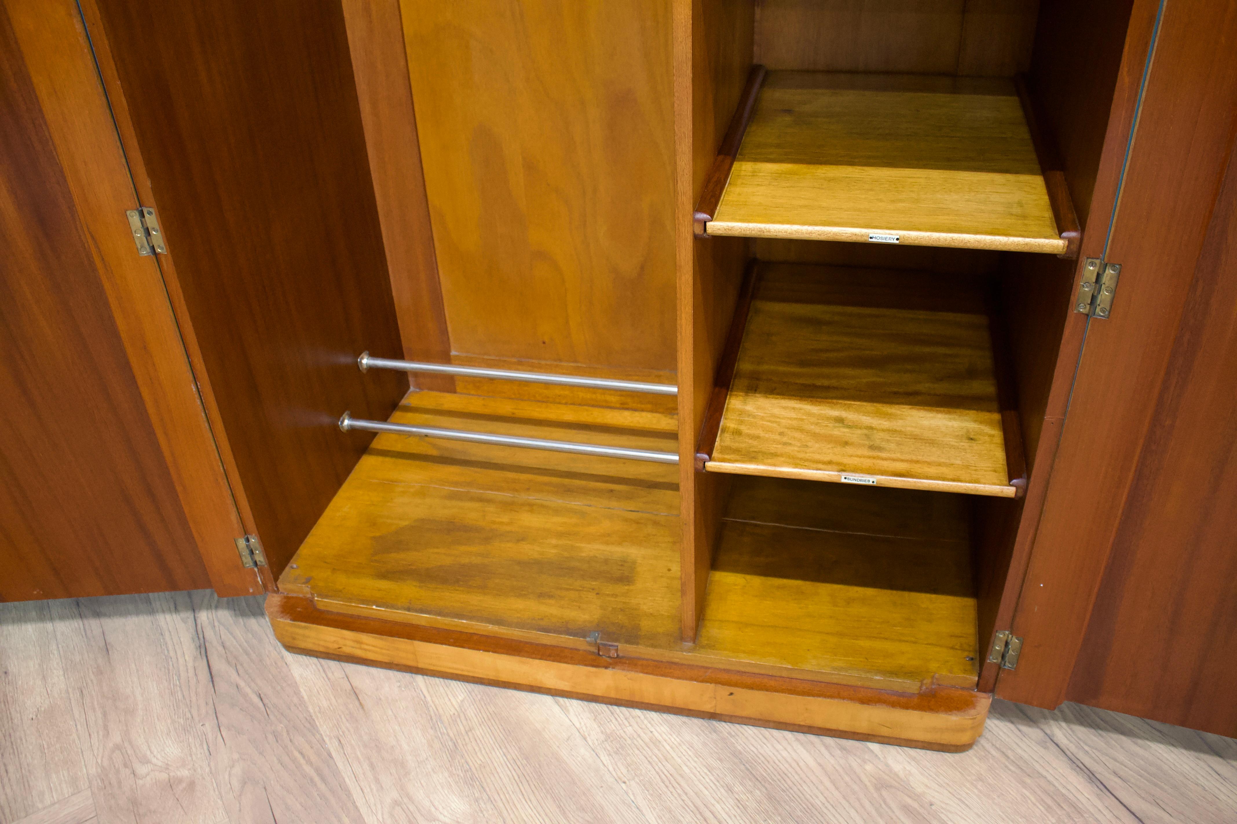 Vintage Art Deco Birch & Walnut Compactum Compact Wardrobe, 1930s im Angebot 2