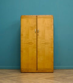 Vintage Art Deco Birch & Walnut Compactum Compact Wardrobe, 1930s