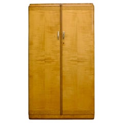 Vintage Art Deco Birch & Walnut Compactum Compact Wardrobe, 1930s