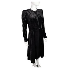 Vintage Art Deco black velvet opera coat, jacket, 1930s