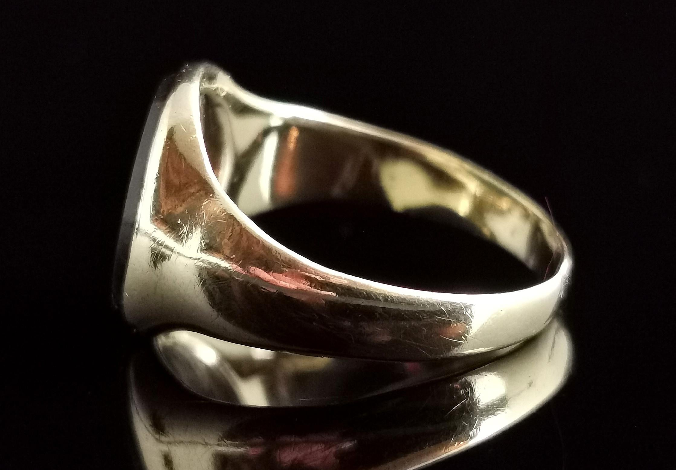 Vintage Art Deco Bloodstone signet ring, 9k yellow gold 2