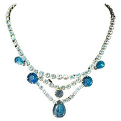 Collana vintage di strass blu Art of Vintage