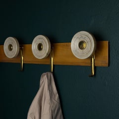 Vintage Art Deco brass & bakelite hanger, Italy 1950s