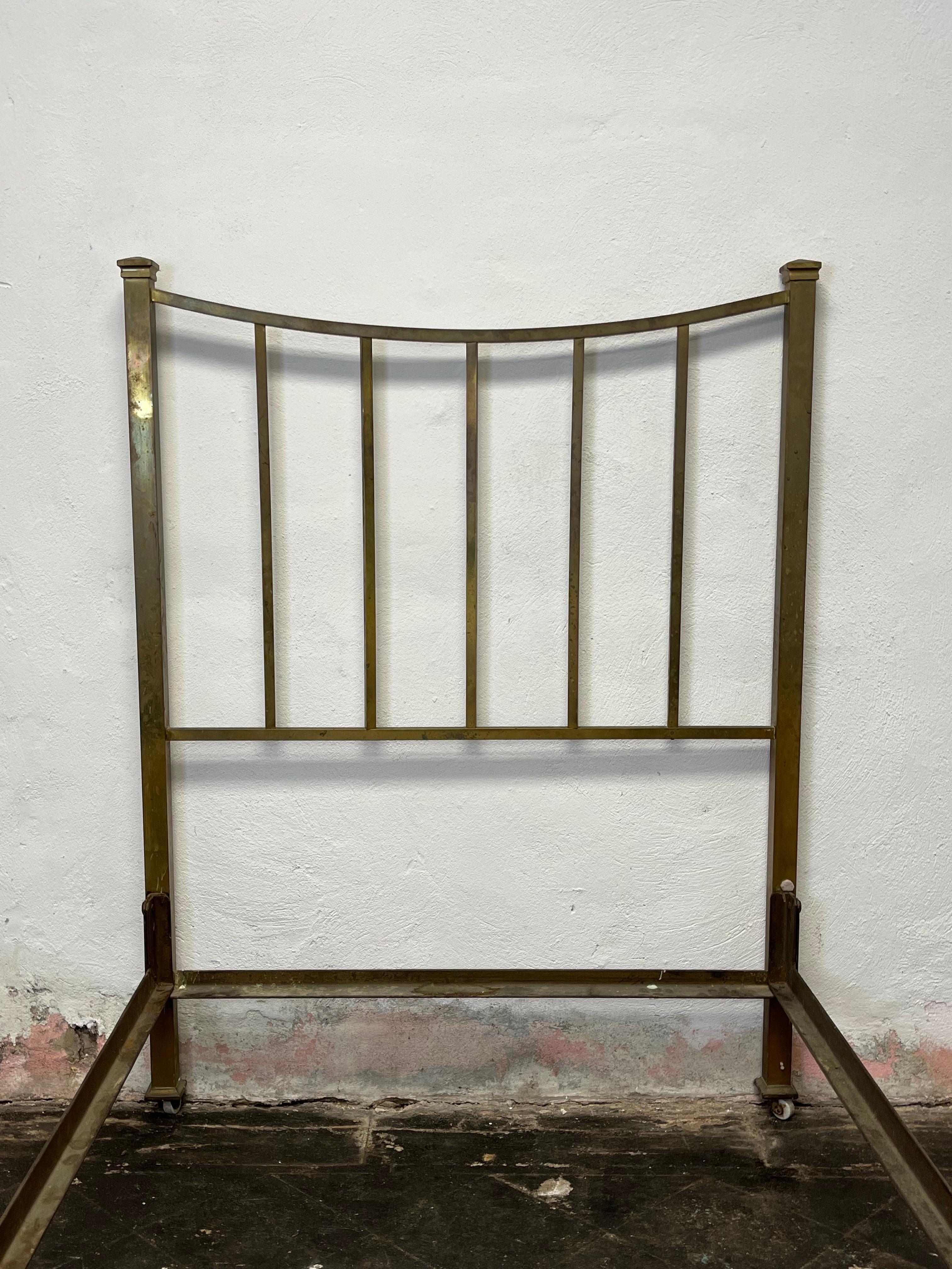 Unknown Vintage Art Deco Brass Bed Double