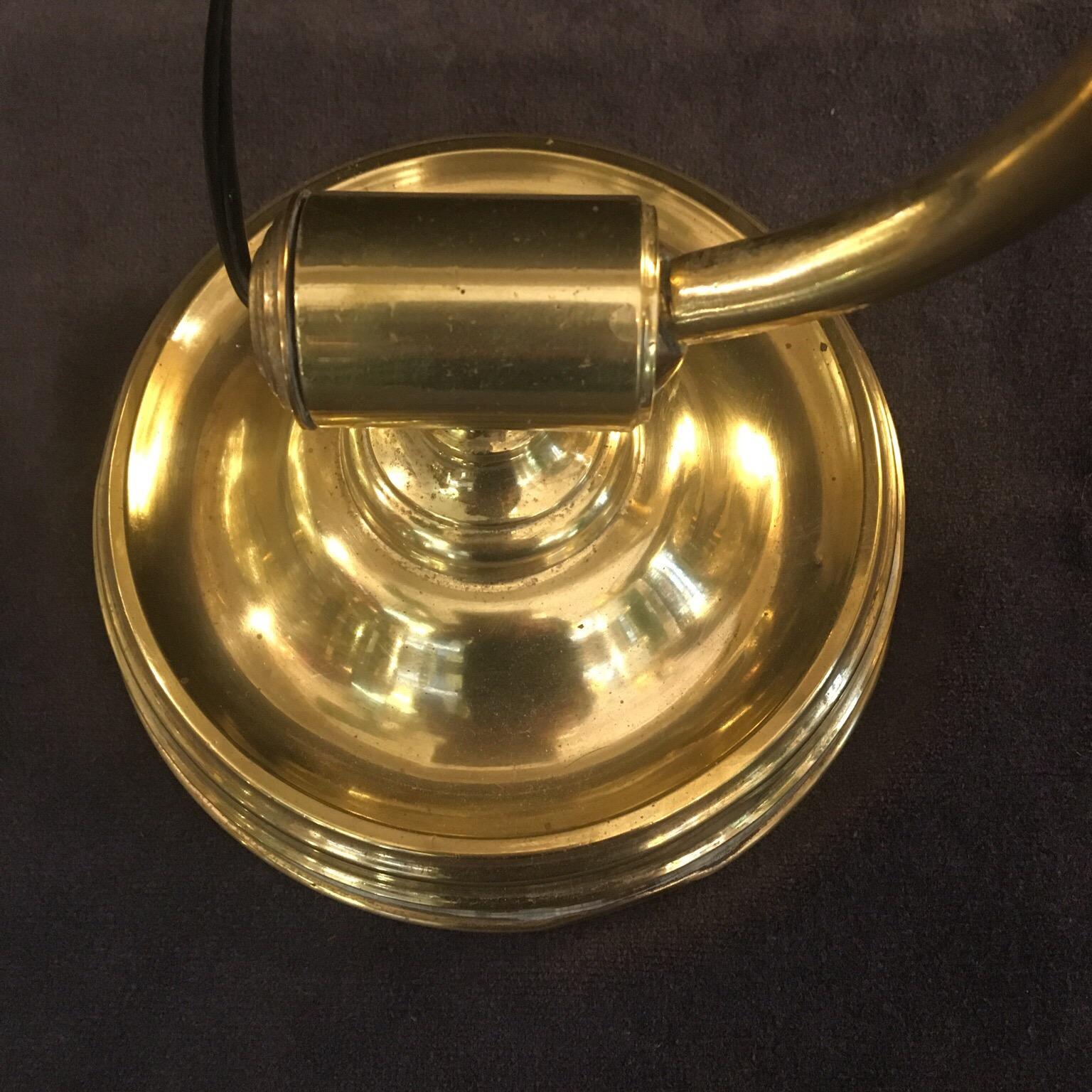 Vintage Art Decò Brass Desk Lamp, 1930s 6