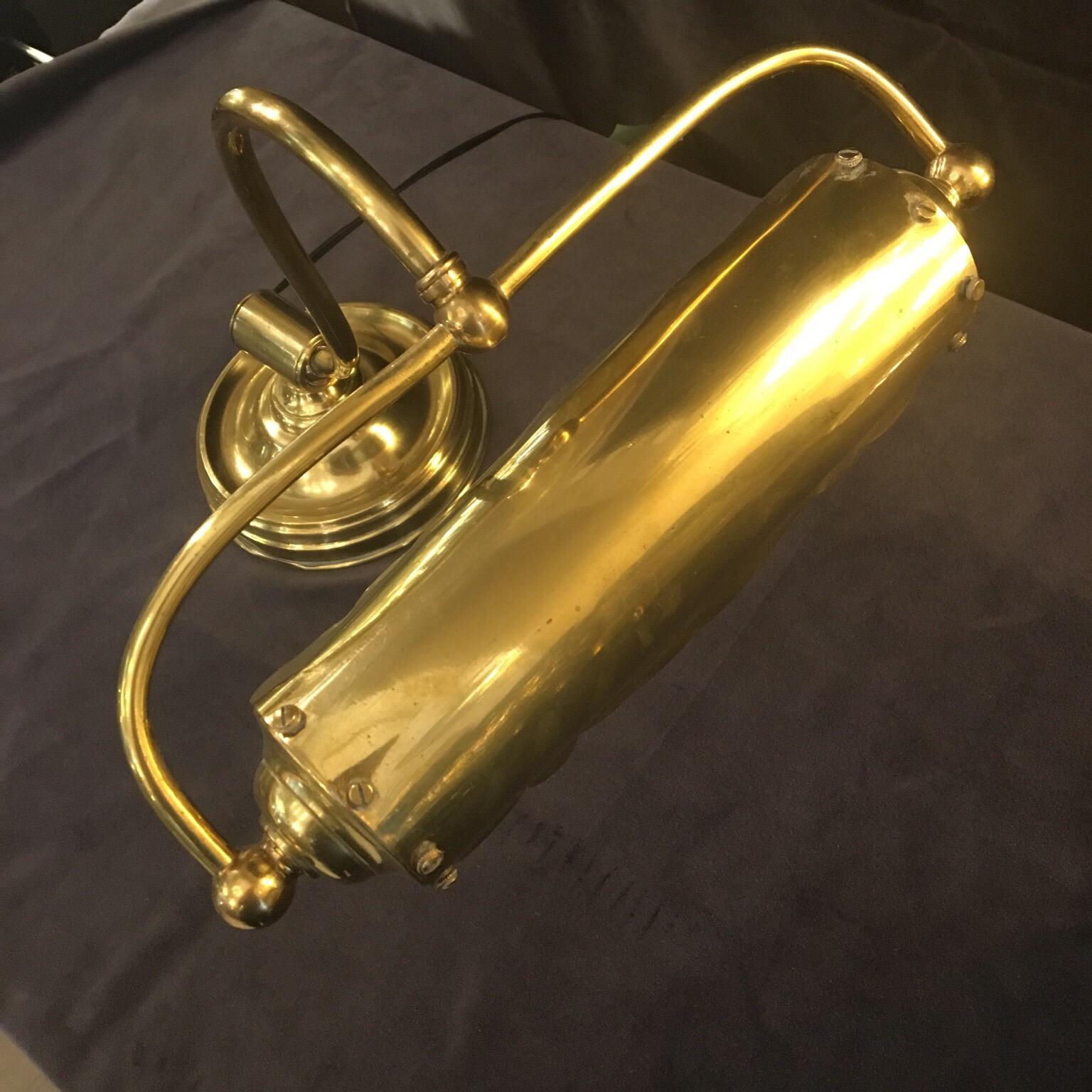Vintage Art Decò Brass Desk Lamp, 1930s 2