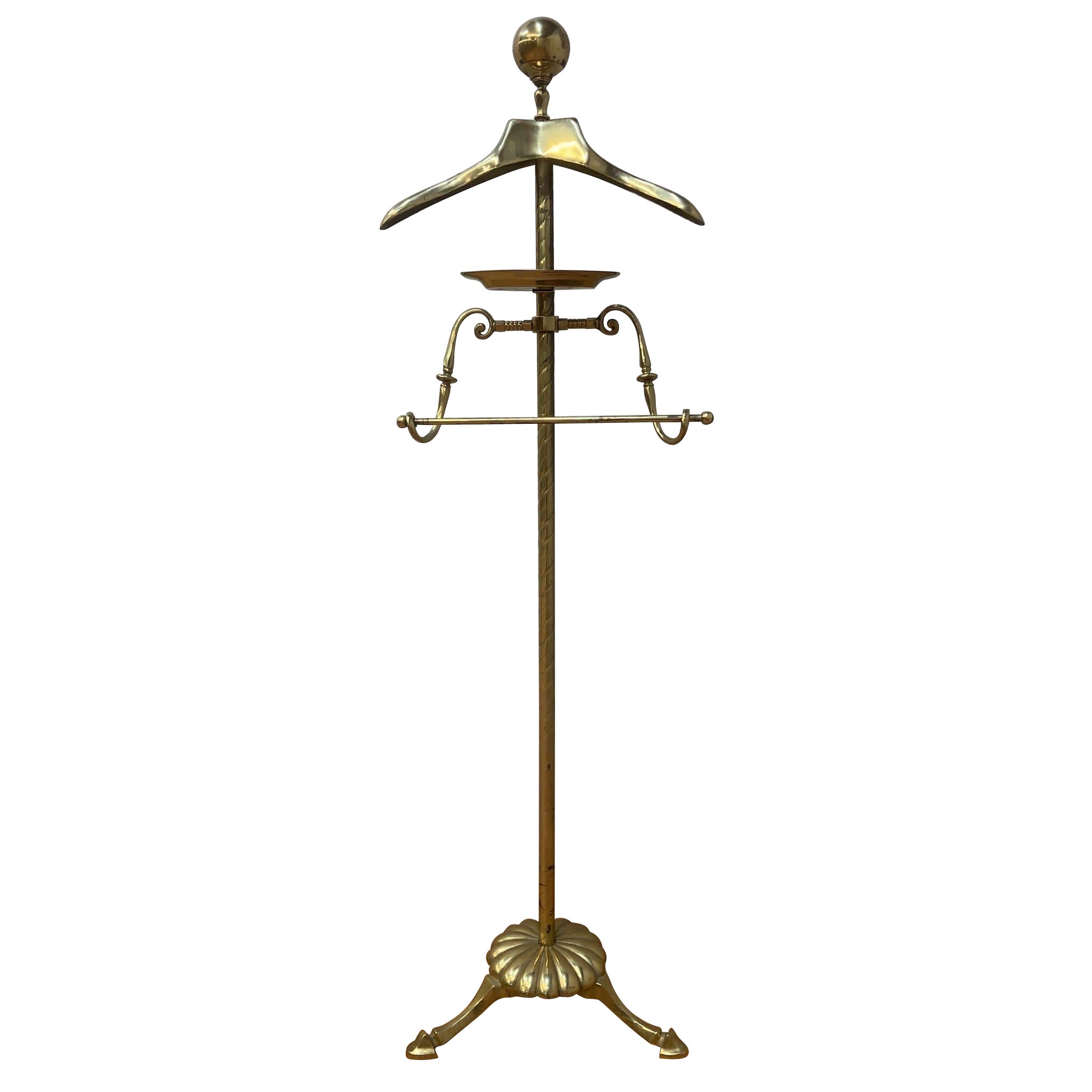 Vintage Art Deco Brass Gentleman's Valet Stand Suit Stand