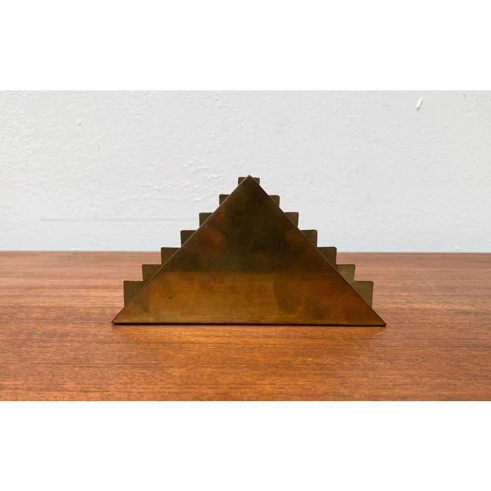 Metal Vintage Art Deco Brass Napkin Holder For Sale