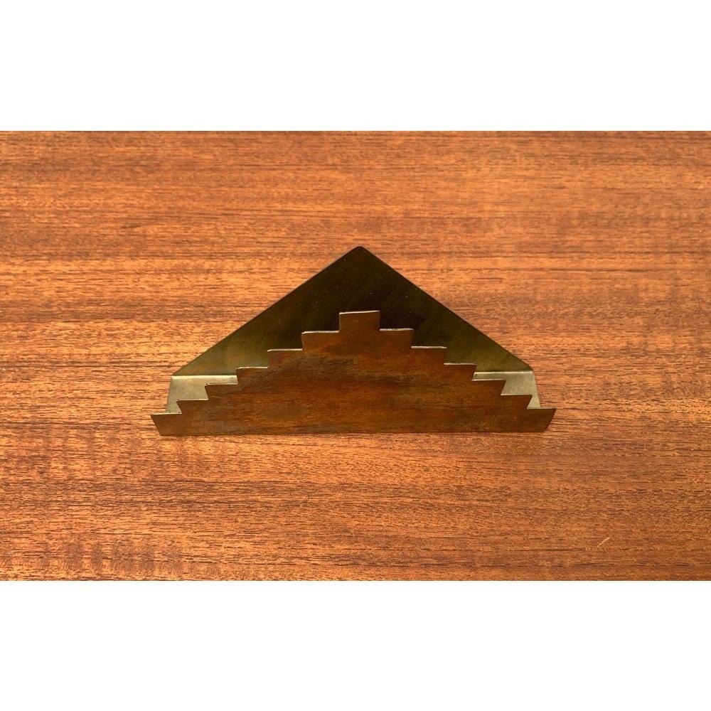 Vintage Art Deco Brass Napkin Holder For Sale 2