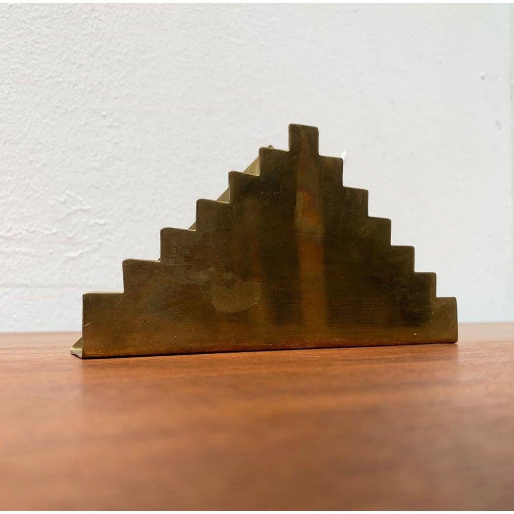 Vintage Art Deco Brass Napkin Holder For Sale 3