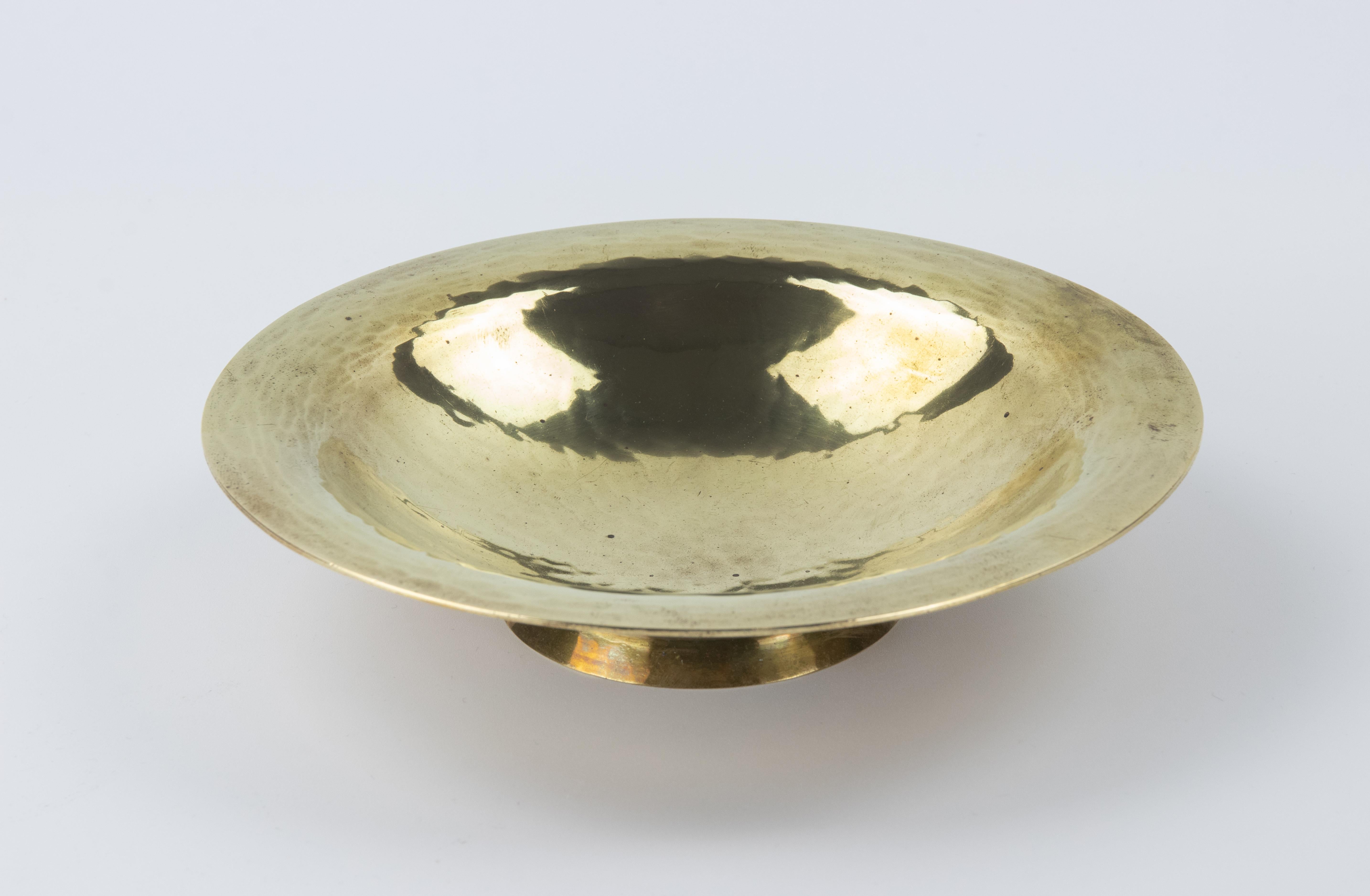 Tedesco Piatto d'ottone Art Deco d'epoca, Germania, Bauhaus, anni '20 in vendita