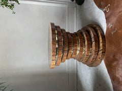 Vintage Art Deco Brazilian Wood and Brass Accent Table
