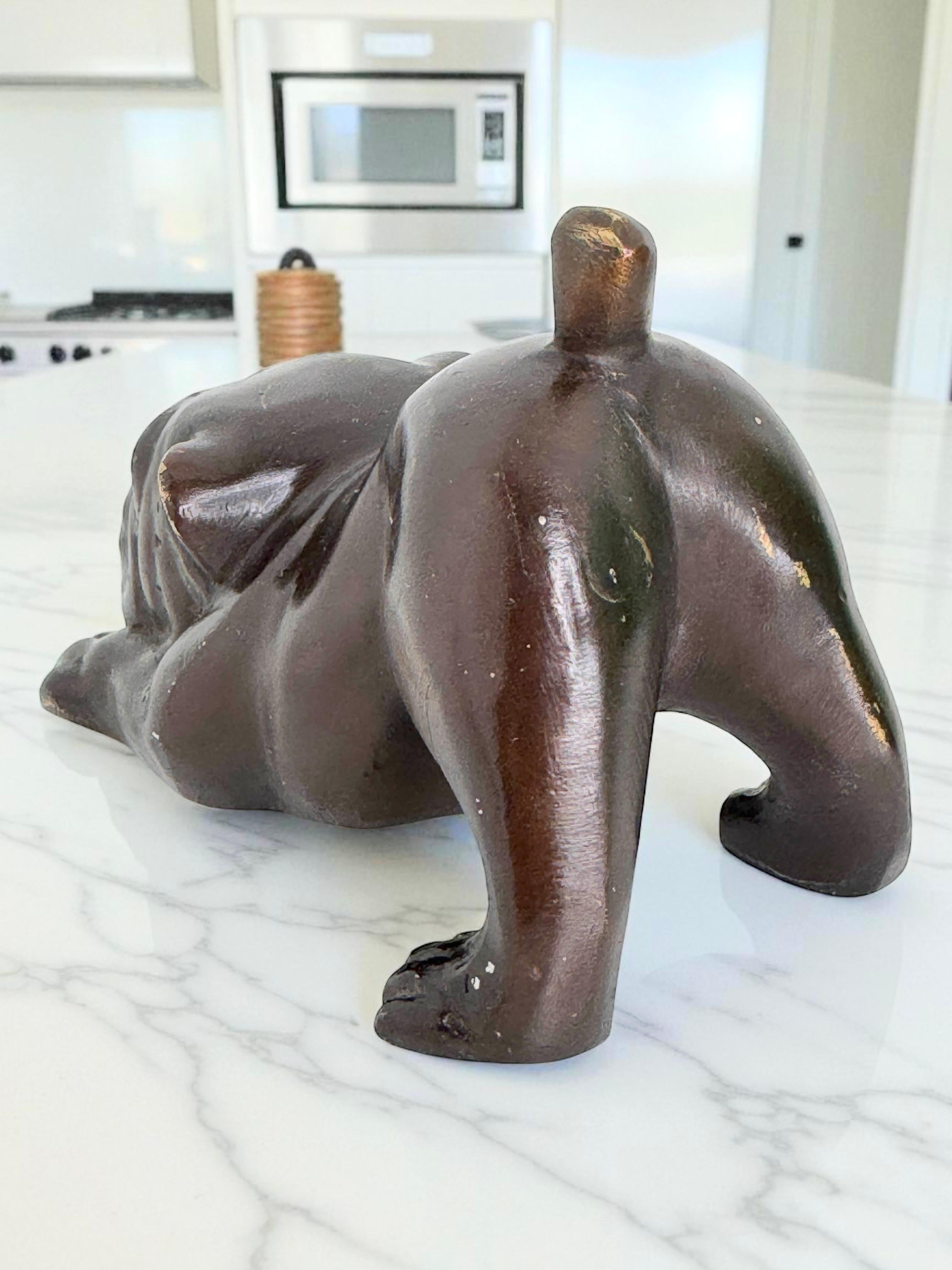 Vintage Art Deco Bronze Bulldog Figurine Frenchie Statue Paperweight, Germania in vendita 2
