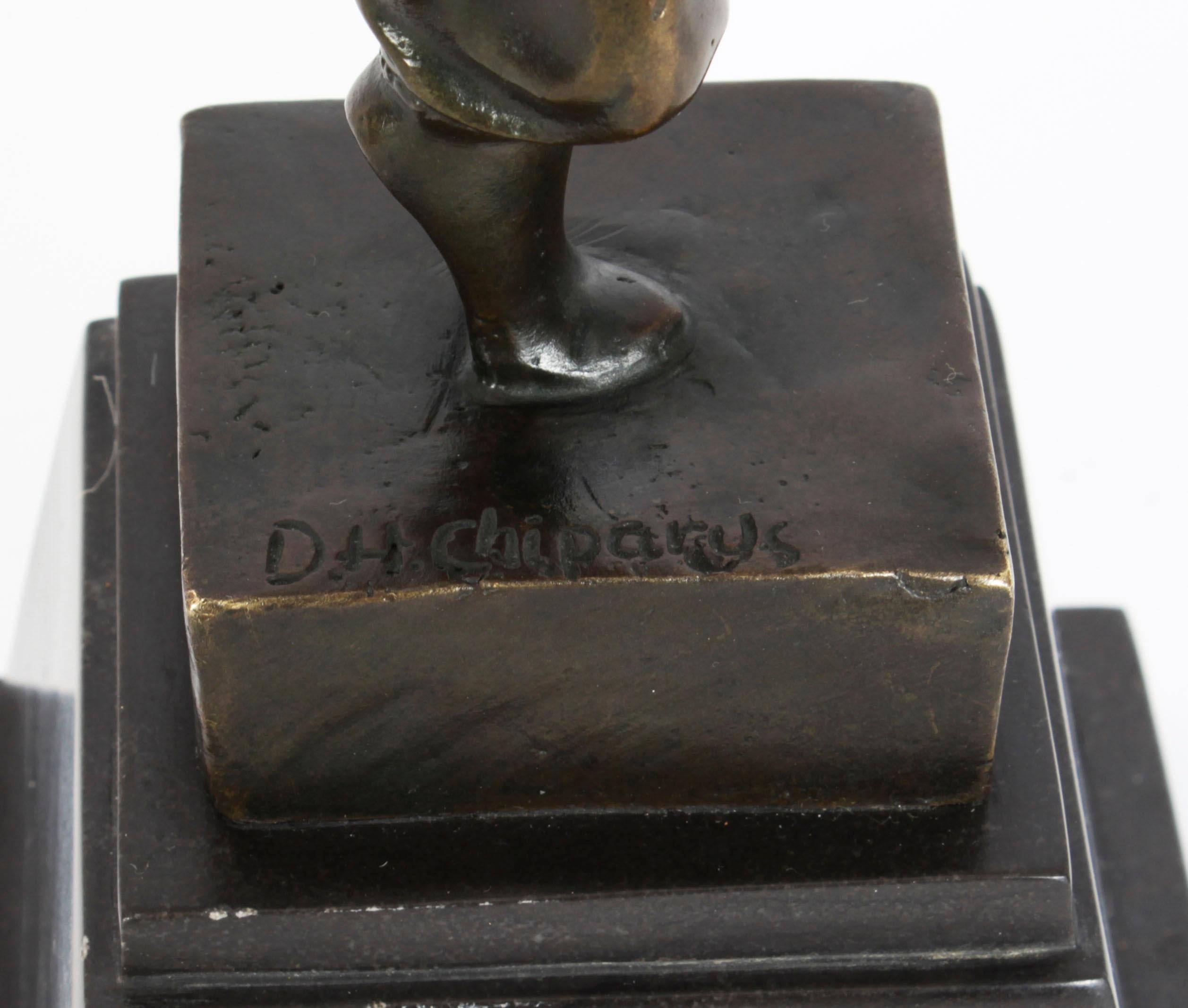 Vintage Art Deco Bronze Dancing Girl After Chiparus Mid 20th C For Sale 7