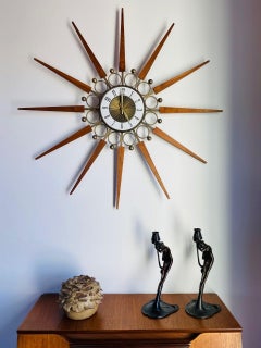 Vintage Art Deco Bronze Nymph Sculpture Candle Holders by MMA