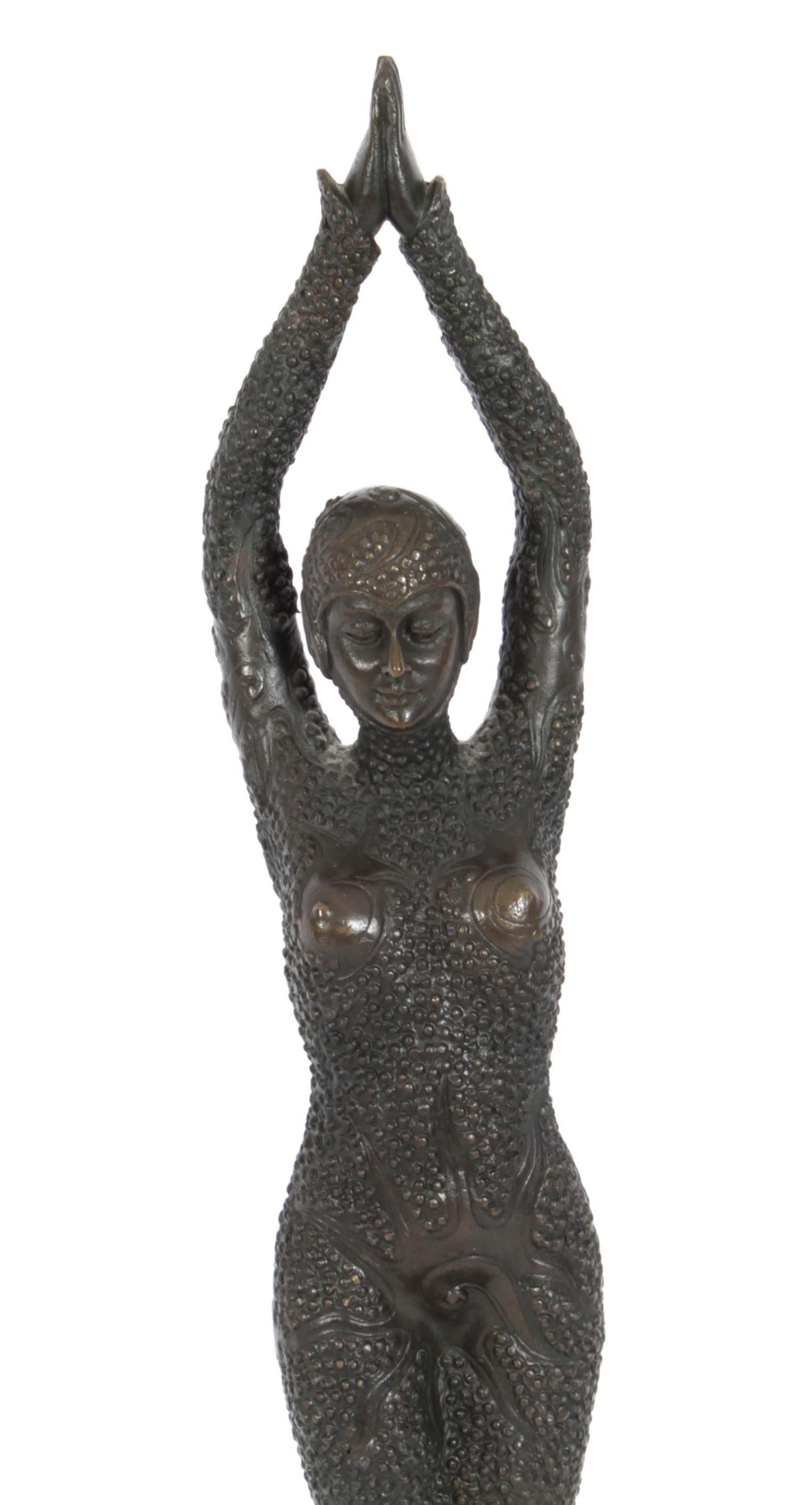 Late 20th Century Vintage Art Deco Bronze Oriental Dancer After Chiparus 20th C