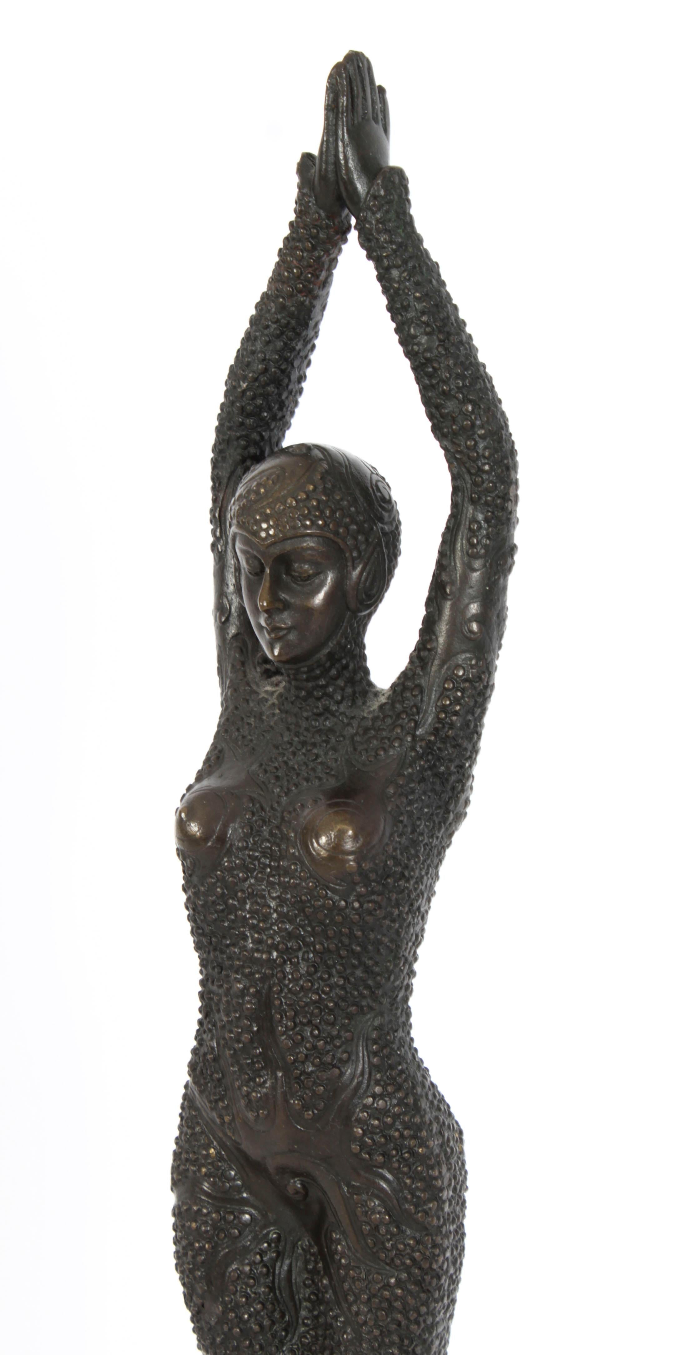 Vintage Art Deco Bronze Oriental Dancer After Chiparus 20th C 4