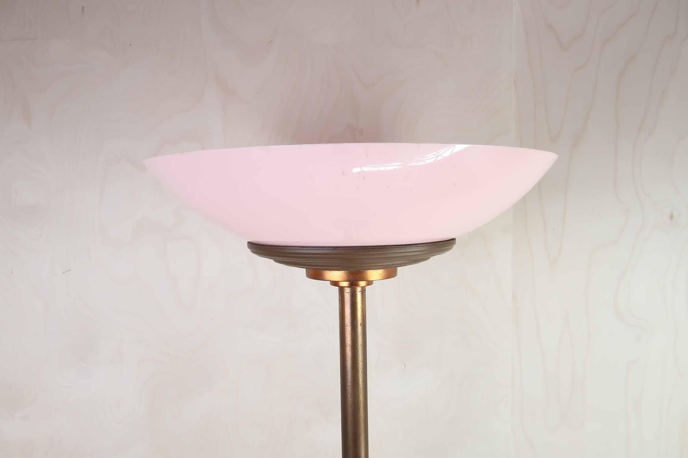 Dipinto Lampada da terra d'epoca in metallo verniciato in bronzo Art Deco, inglese, C.C. 1930 in vendita