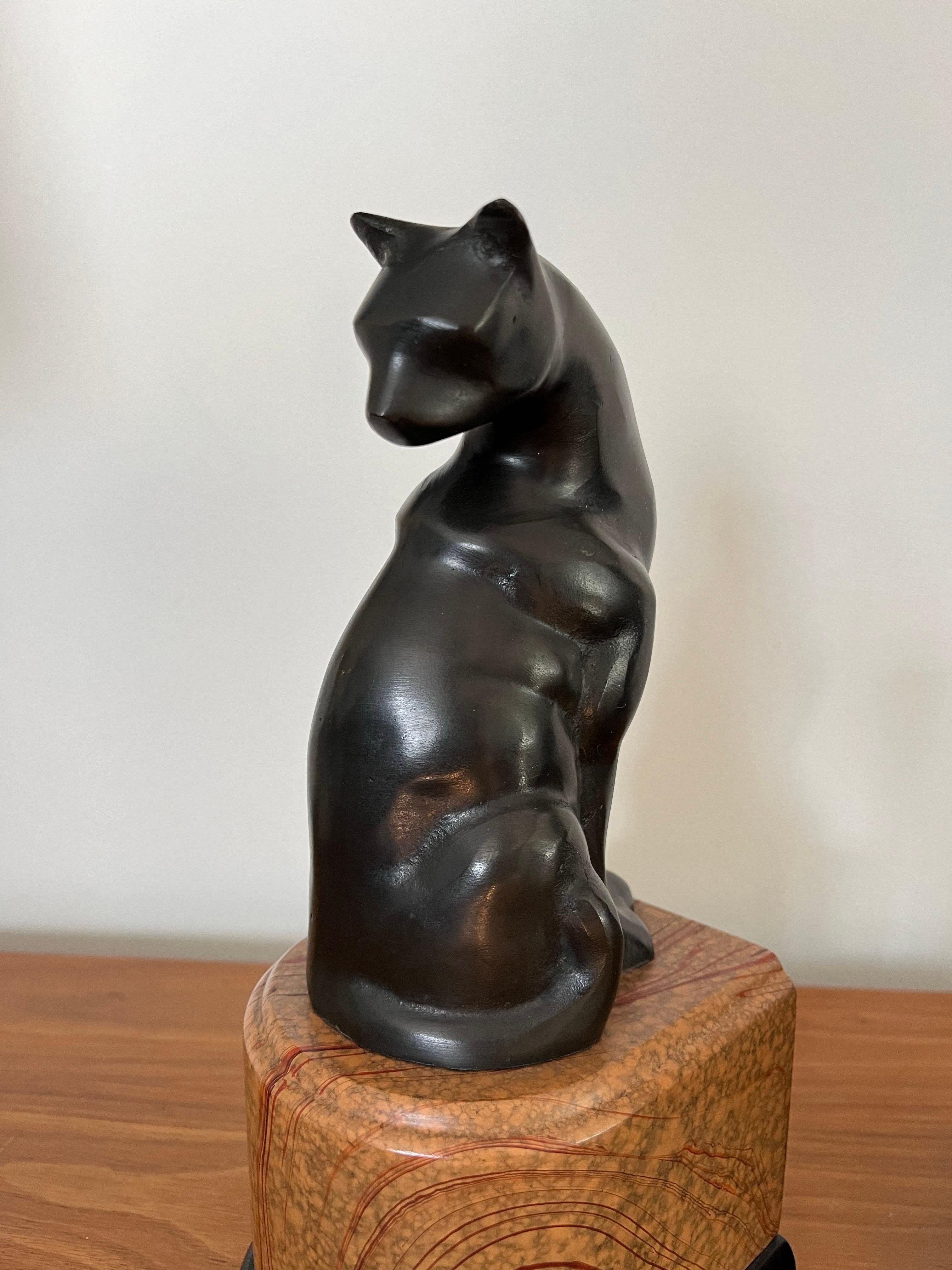 20th Century Vintage Art Deco Bronze Patinated Cat Bookends