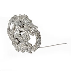 Vintage Art Deco Brooch with Old European Cut Diamonds 7.00 Carat