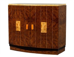 Vintage Art Deco Burl Walnut Commode Credenza Sideboard Buffet