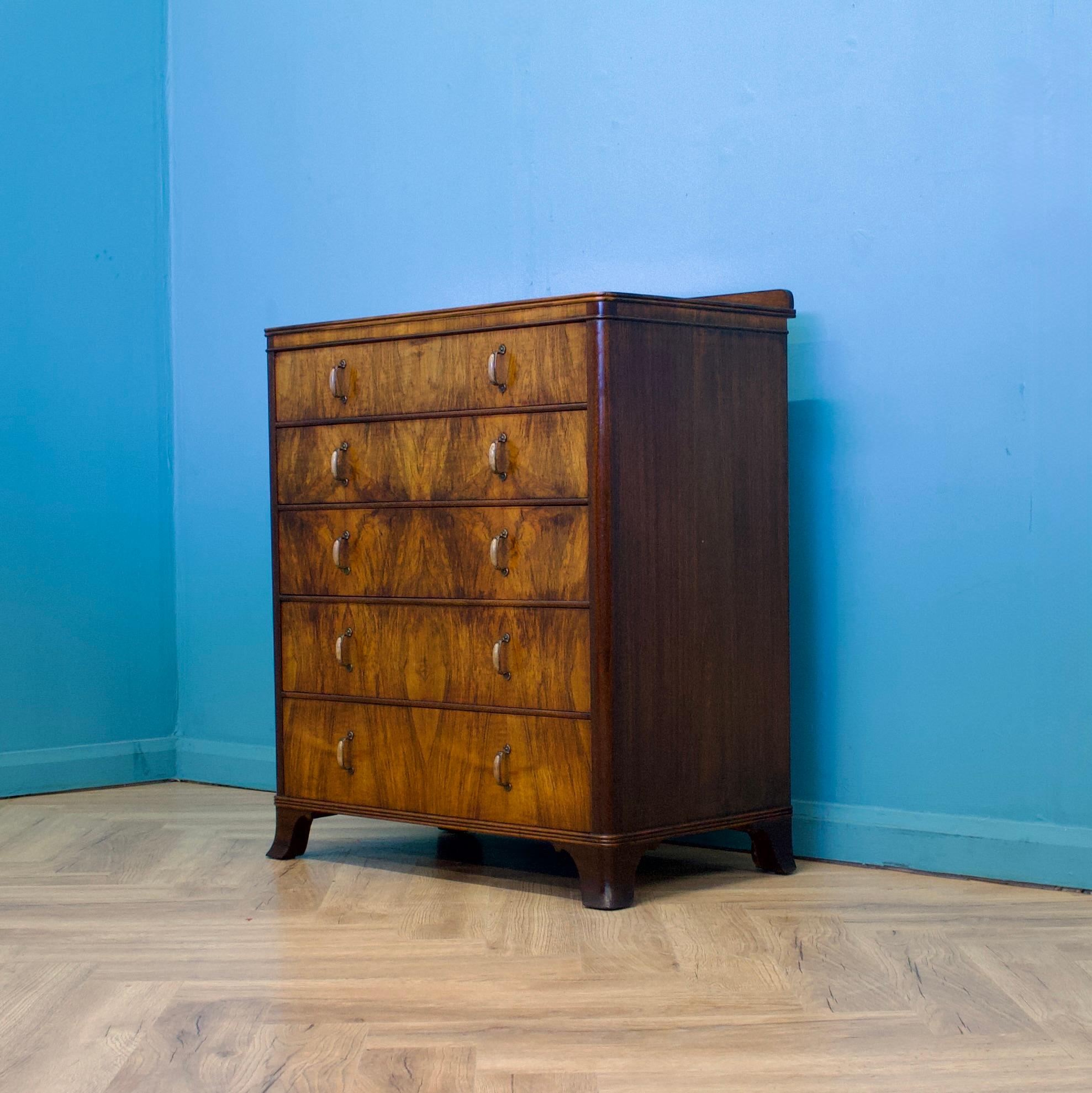 Vintage Art Deco Kommode aus Wurzelholz, 1940er Jahre (Mitte des 20. Jahrhunderts)