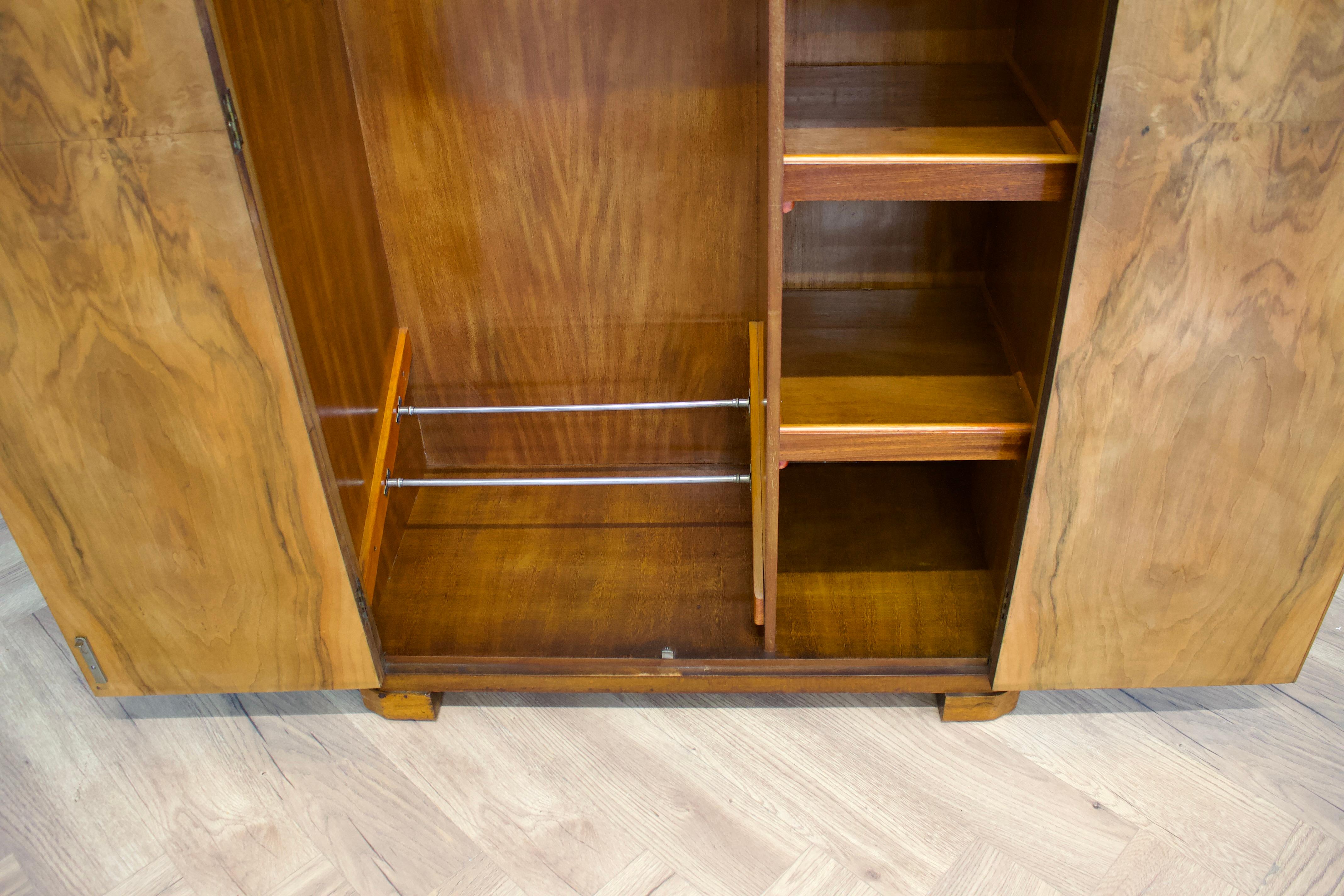 Vintage Art Deco Burr Walnut Compact Compactum Wardrobe, 1930s 2
