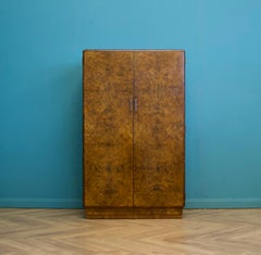 Vintage Art Deco Burr Walnut Compact Compactum Wardrobe from Heals, 1930s