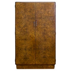 Vintage Art Deco Burr Walnut Compact Compactum Wardrobe from Heals, 1930s
