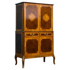 Meuble à boissons Epstein en ronce de noyer, Vintage Art Deco, années 1950