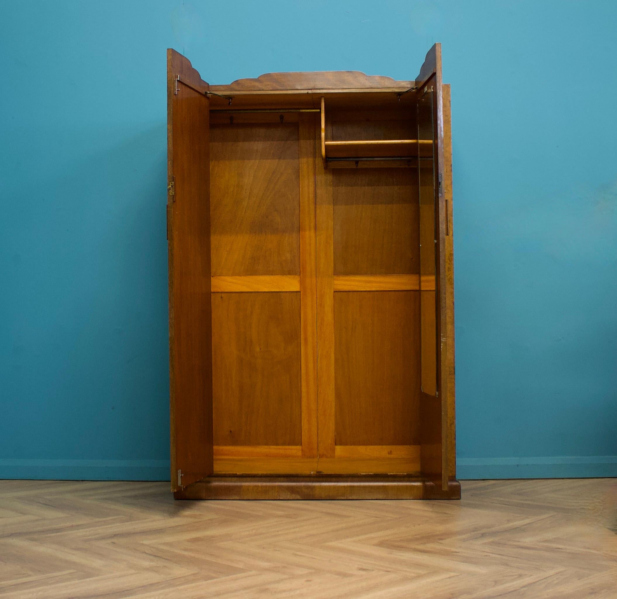 Vintage Art Deco Burr Walnut Wardrobe, 1930s For Sale 3