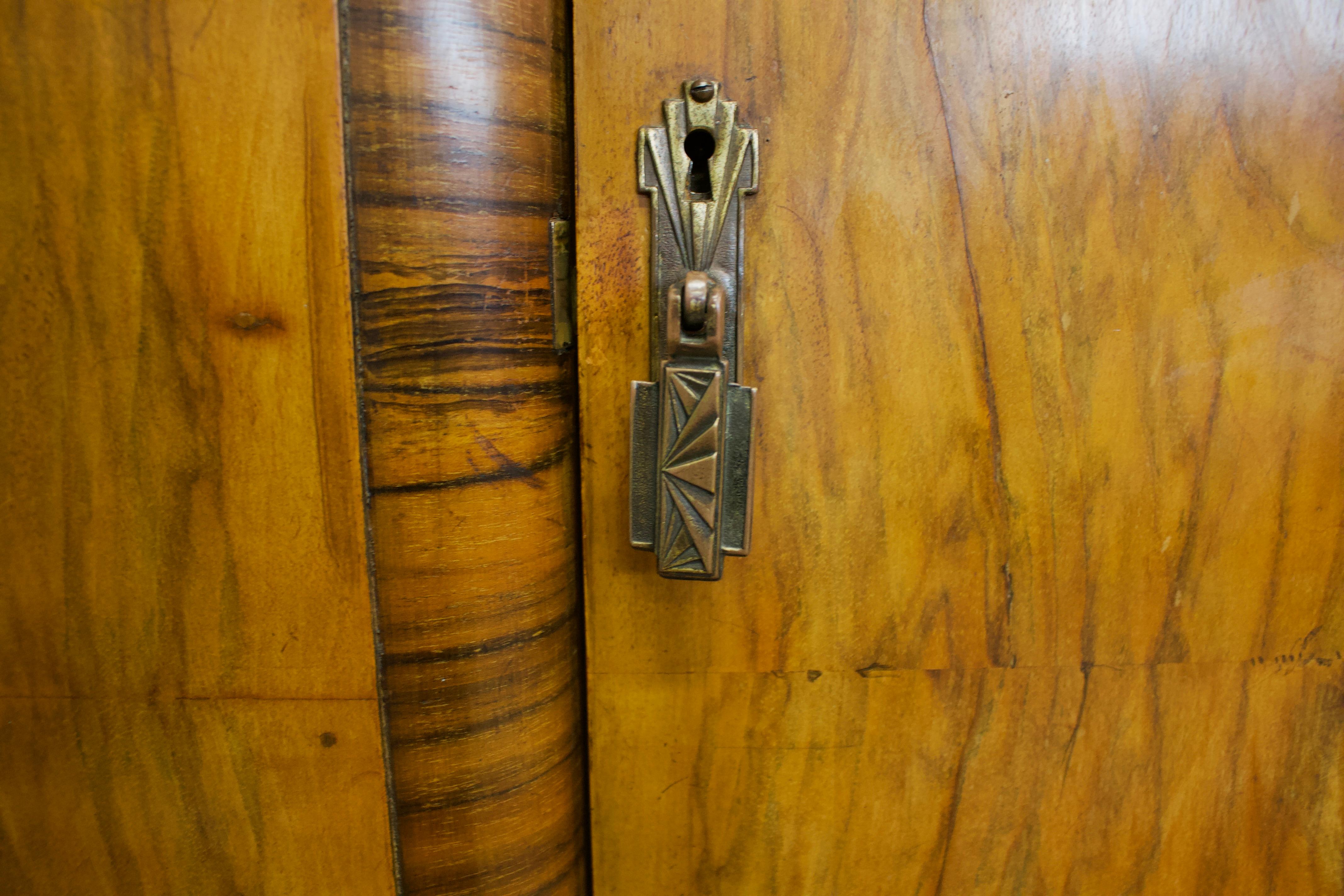Vintage Art Deco Burr Walnut Wardrobe, 1930s 4