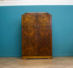 Vintage Art Deco Burr Walnut Wardrobe, 1930s