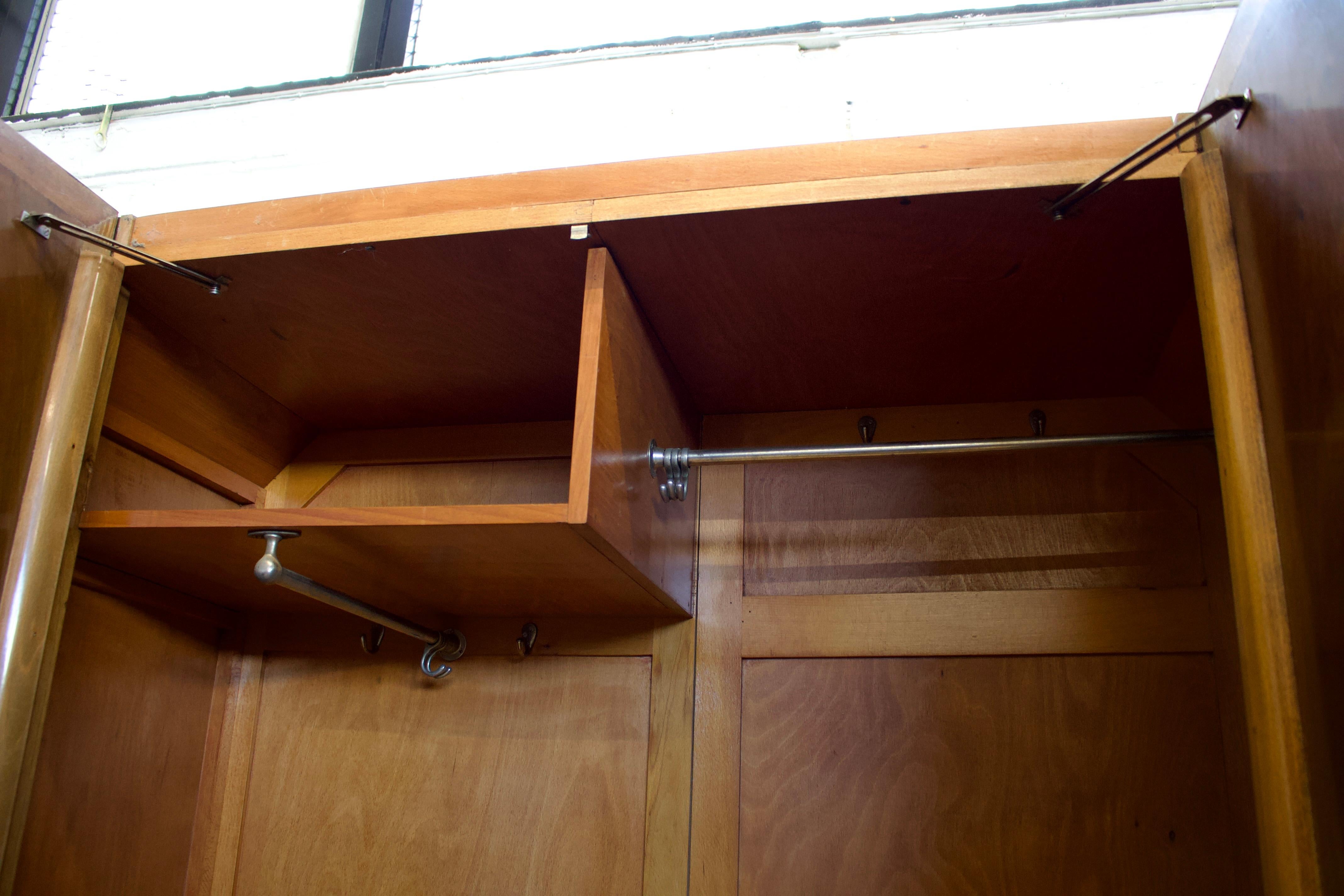 Wood Vintage Art Deco Burr Walnut Wardrobe, 1930s
