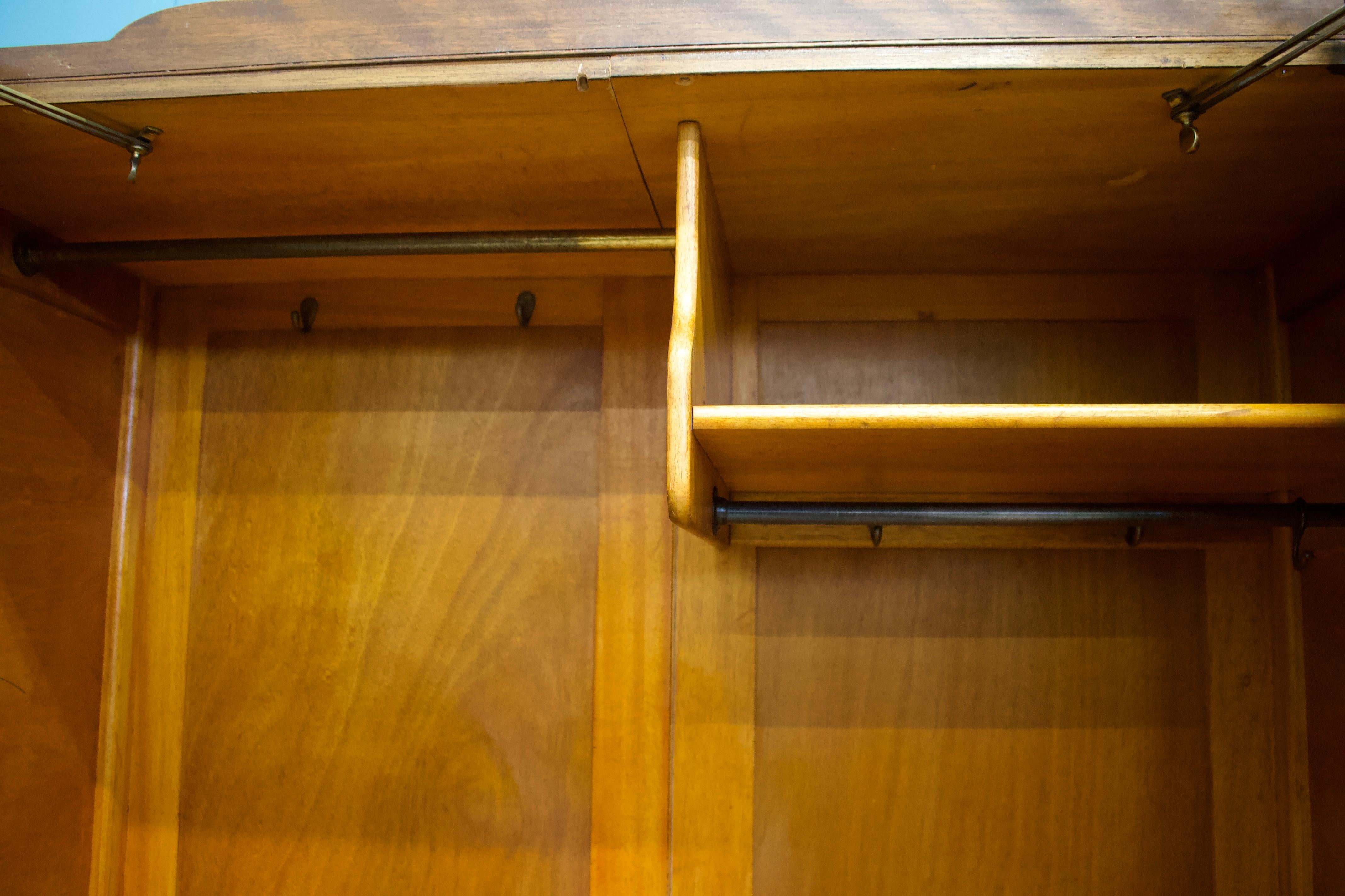 Vintage Art Deco Burr Walnut Wardrobe, 1930s For Sale 1