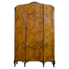 Vintage Art Deco Burr Walnut Wardrobe, 1930s