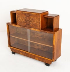Vintage Art Deco Cabinet Walnut Bureau 1930